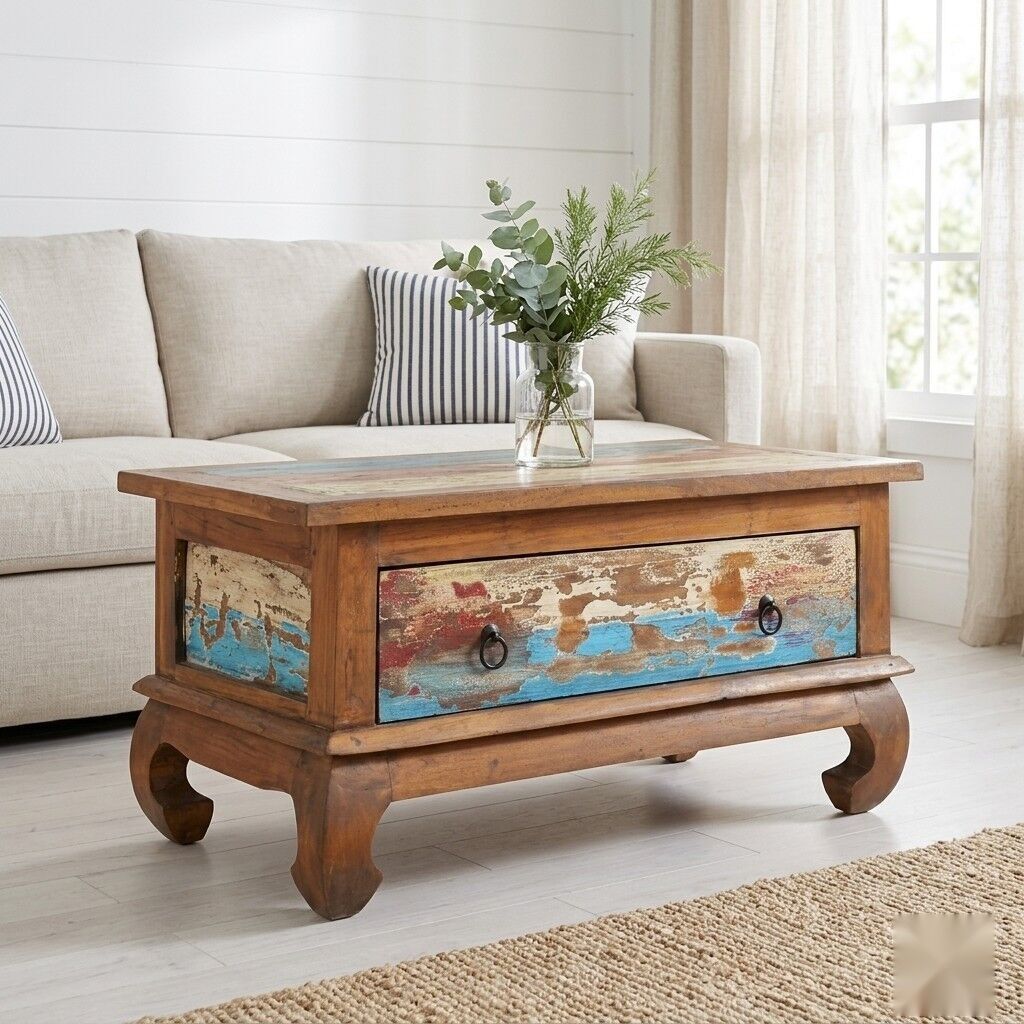 "Ruby" Coffee Table 80x50x40 cm Reclaimed Teak Wood