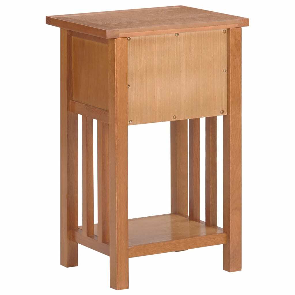 "Honeytree" Solid Oak Wood Magazine Table with Drawer