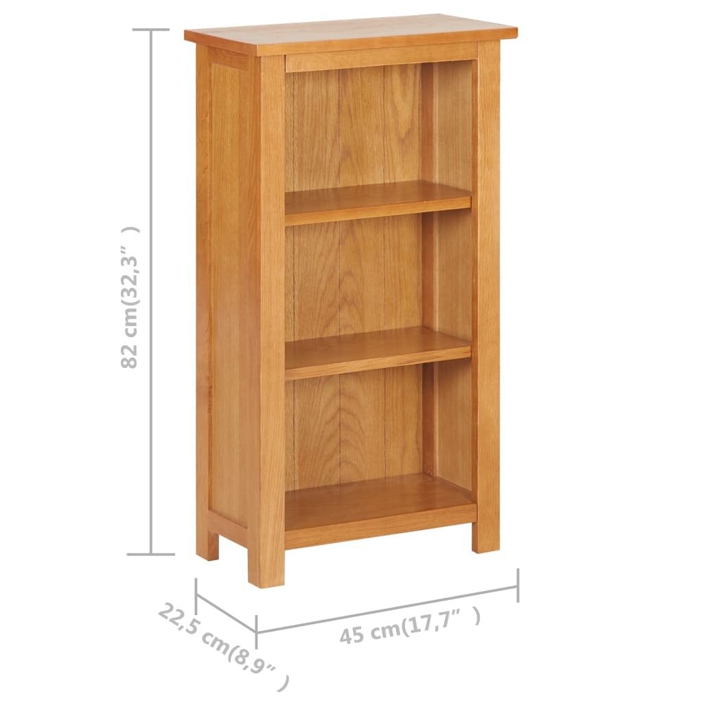 "Grevillea Grove" Solid Oak Wood and MDF Narrow Bookcase