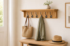 "Stone Pine" Solid Oak Wood Coat Rack 60 cm