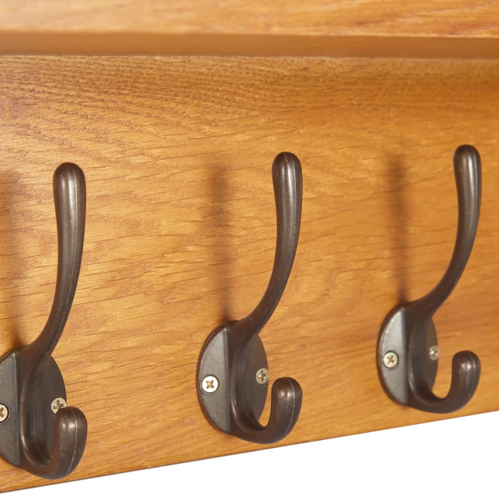 "Stone Pine" Solid Oak Wood Coat Rack 60 cm