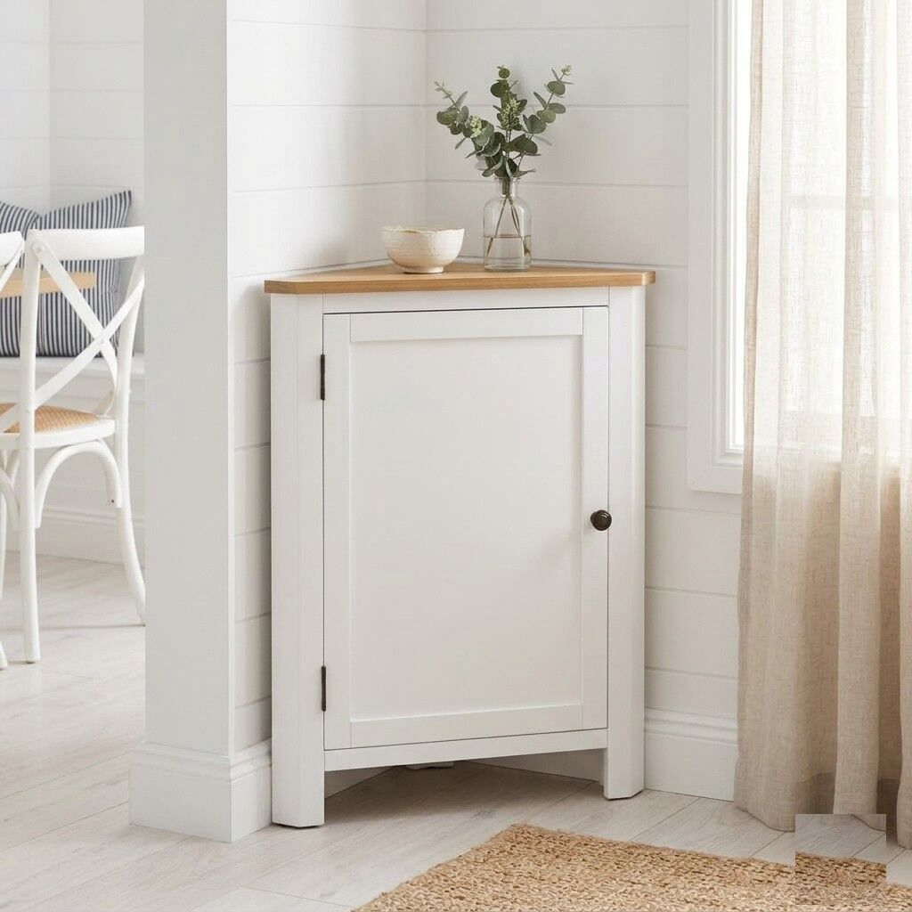 "Rowena" Corner Cabinet 59x36x80 cm Solid Oak Wood