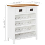 "Fairway" Solid Oak Wood Wine Cabinet 72x32x90 cm