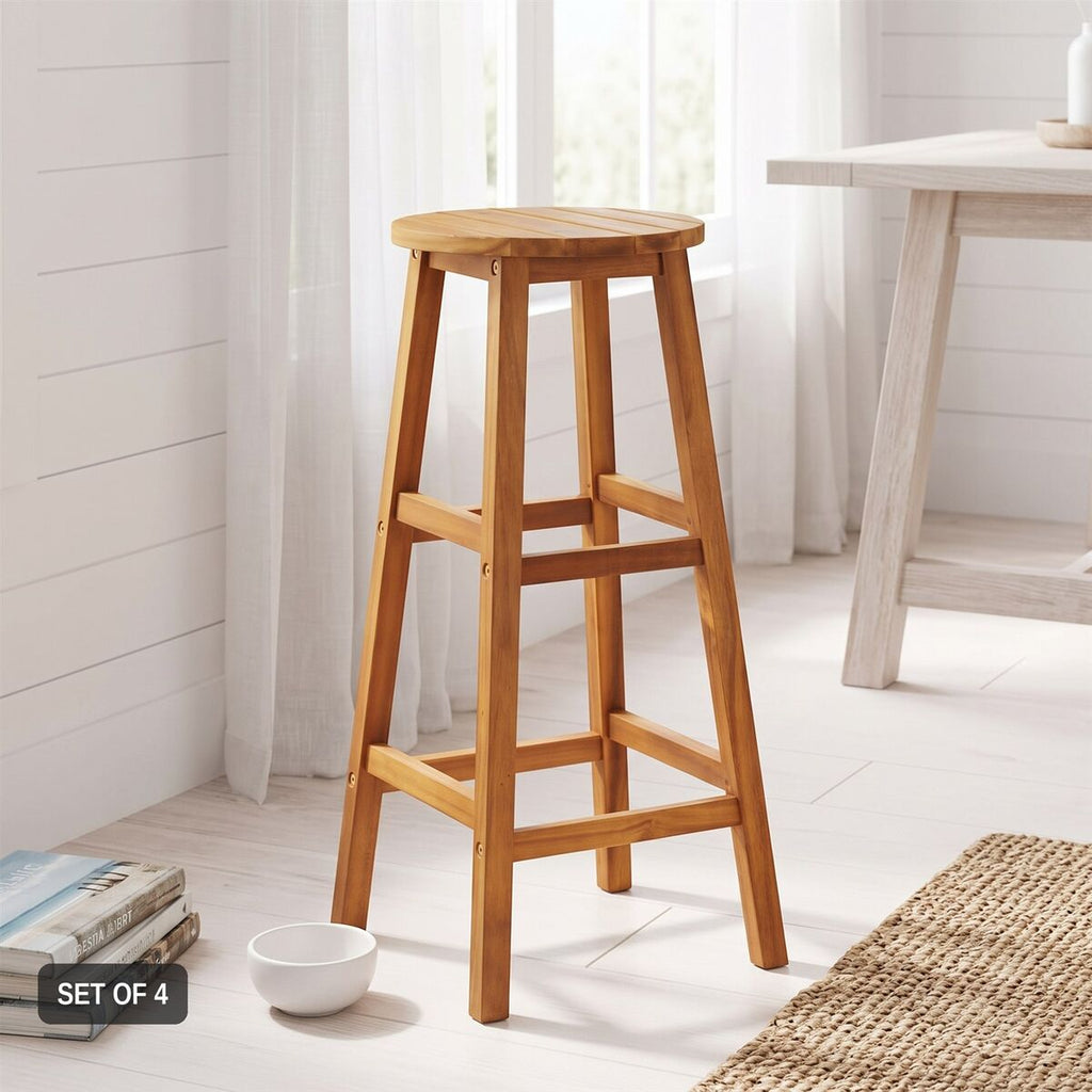 "Goolgung" Bar Stools 4 pcs Solid Acacia Wood (Set of 4)
