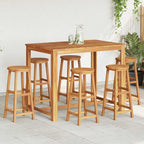 "Hollier" Bar Stools 6 pcs Solid Acacia Wood (Set of 6)