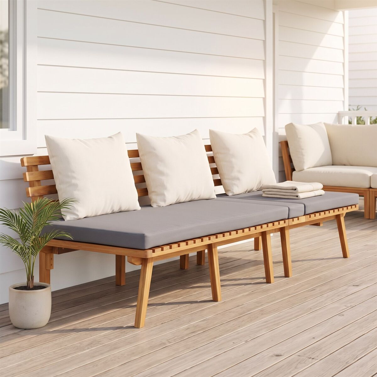 "Jenner" Garden Day Bed 200x65 cm Solid Wood Acacia