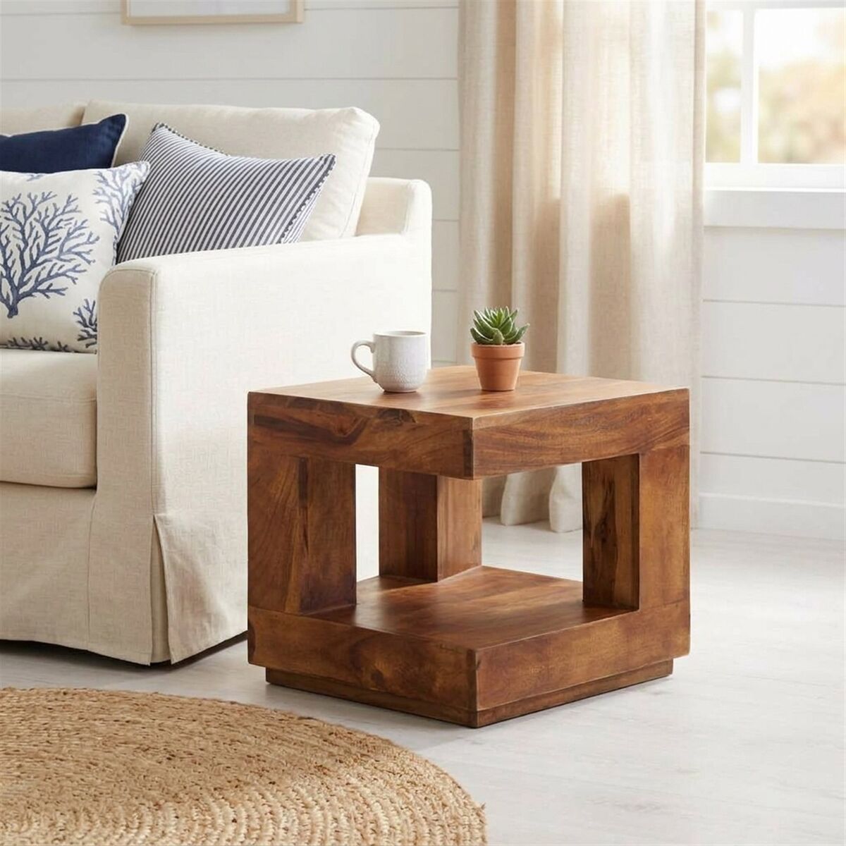 "Joan" Coffee Table 45x45x40 cm Solid Wood Acacia