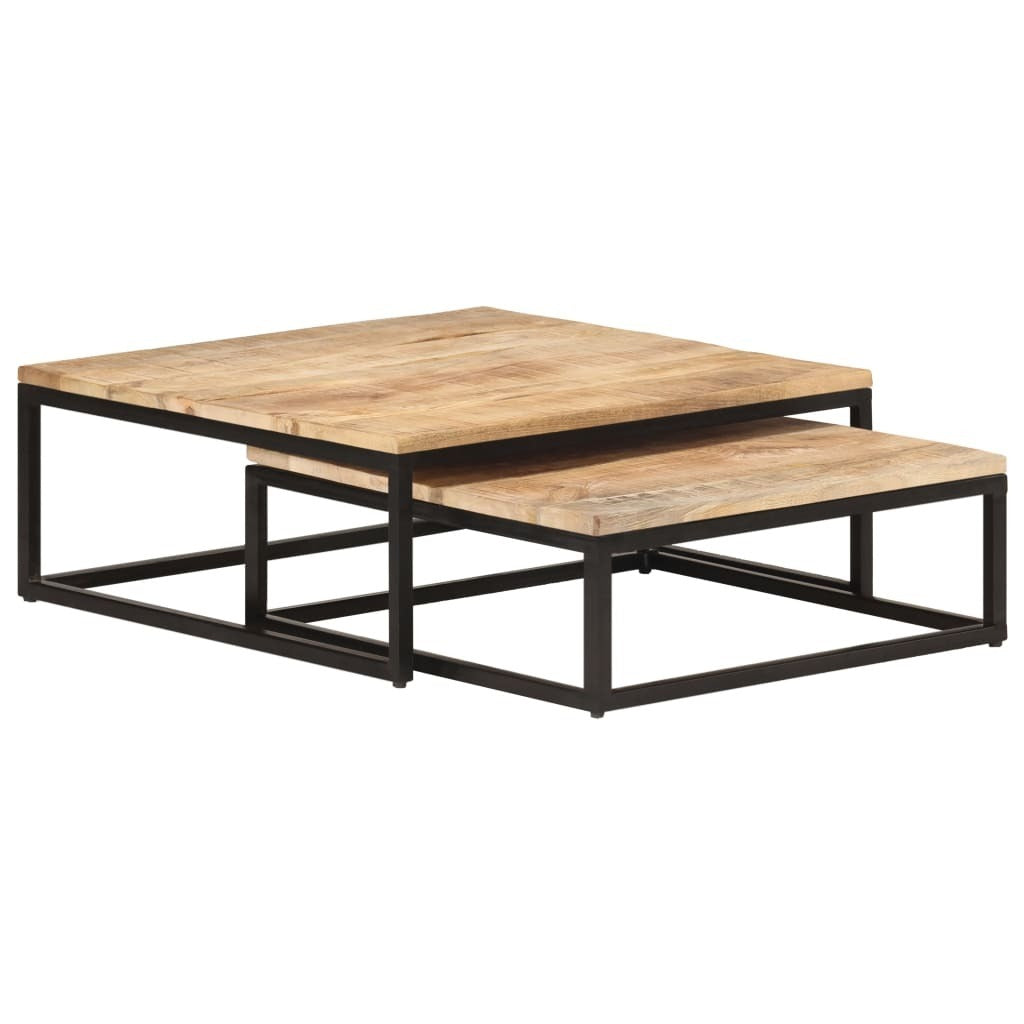 "Sanders" in Mango Wood Nesting Coffee Table 70cm