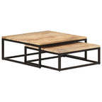 "Sanders" in Mango Wood Nesting Coffee Table 70cm