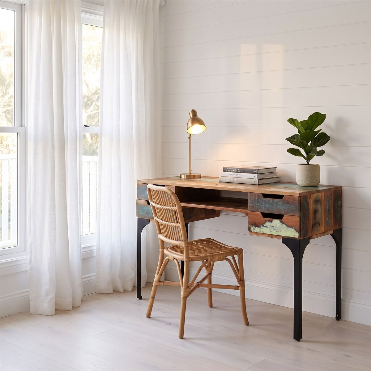 "Kelly" Desk 118x48x75 cm Solid Reclaimed Wood