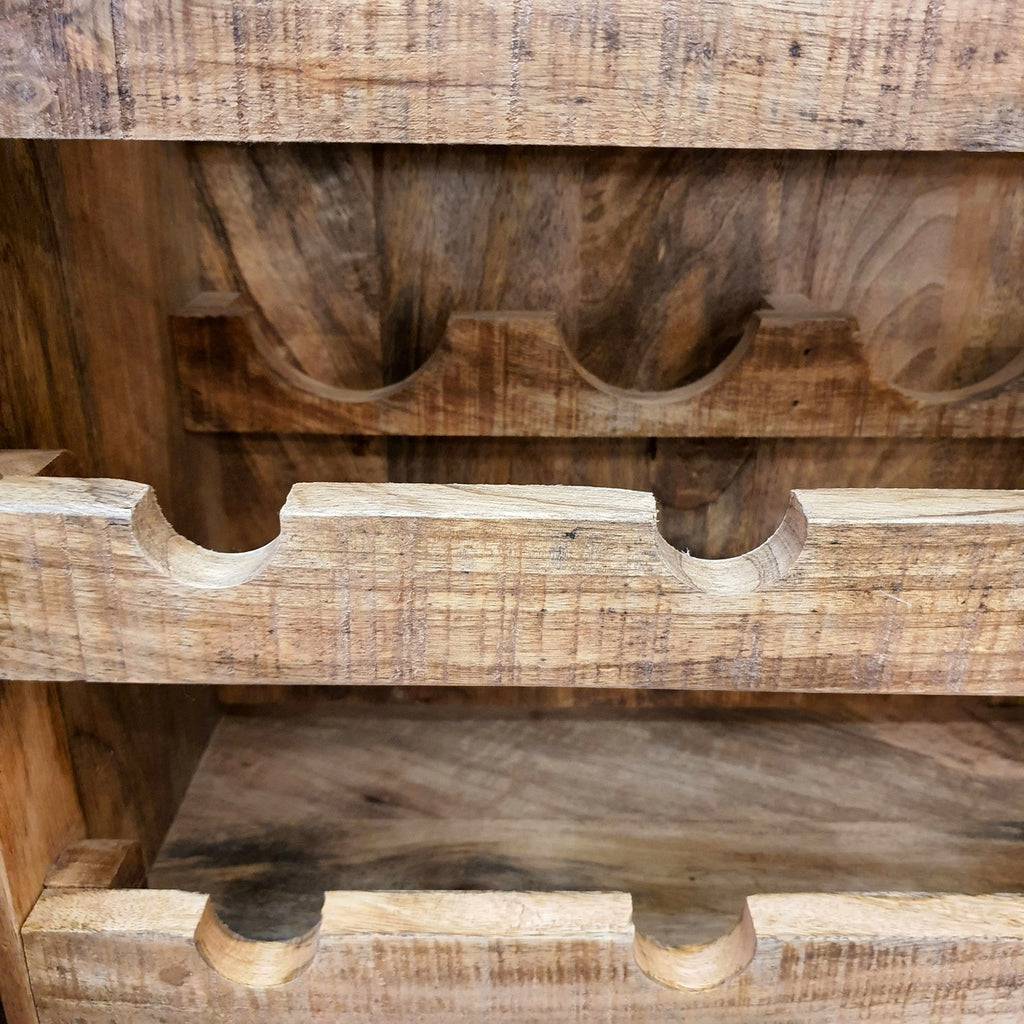 [New Arrival] "Rutland" Wine Rack Cabinet 16 bottles Mango Wood