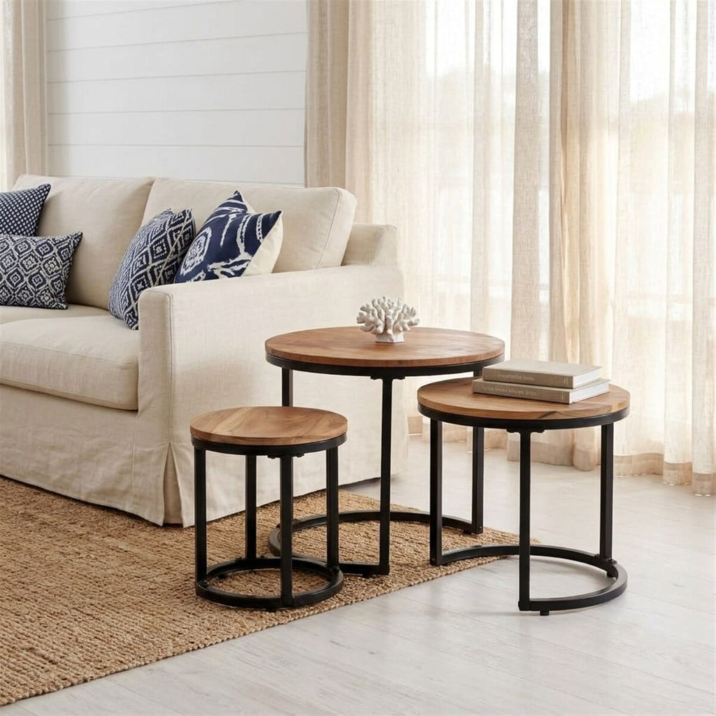 "Kerwick" Side Tables 3 pcs Solid Acacia Wood