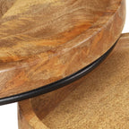 "Katherin" 2 Piece Coffee Table Set Solid Mango Wood and Steel
