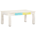 "Lowanna" Coffee Table White 110x60x45 cm Solid Mango Wood