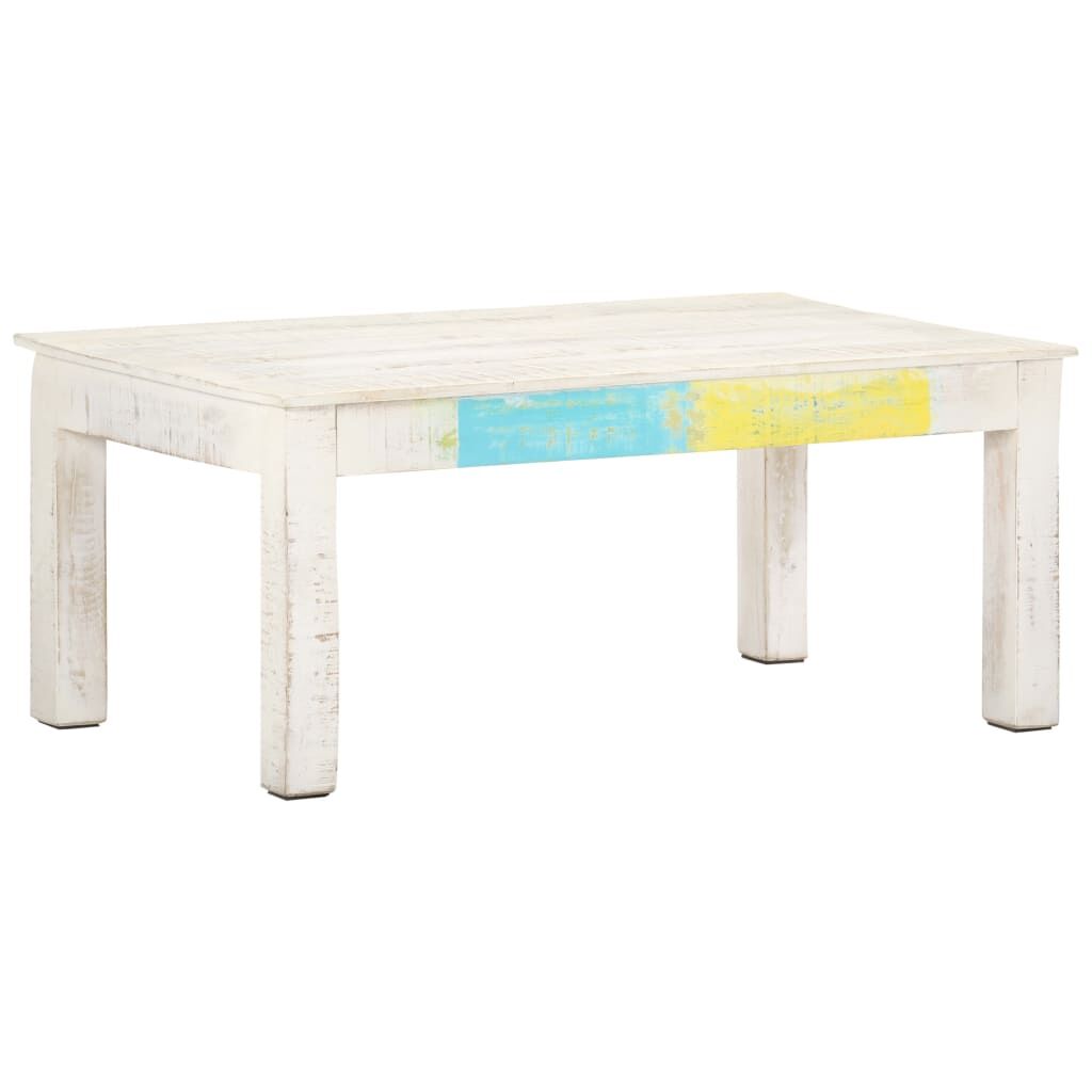 "Lowanna" Coffee Table White 110x60x45 cm Solid Mango Wood