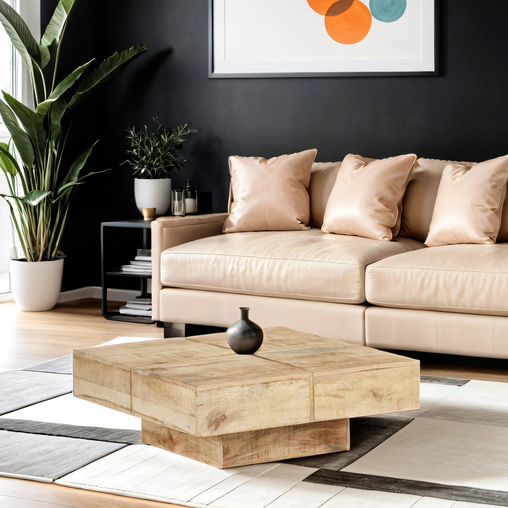 "Spencer" Solid Timber Coffee Table 80x80 cm