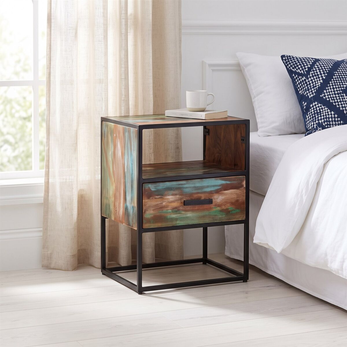 "Reppan" Bed Cabinet 40x30x50 cm Solid Reclaimed Wood