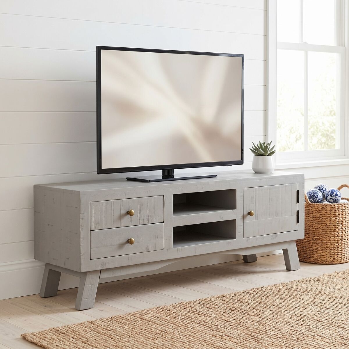 "Koorabel" TV Cabinet 110x30x40 cm Rough Mango Wood