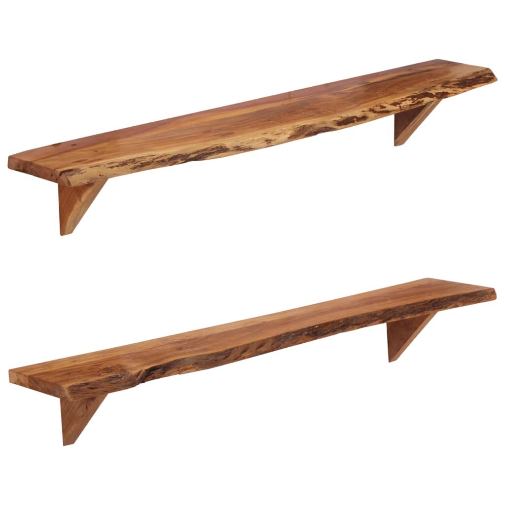"Salisbury" Wall Shelves 2 pcs 110x20x18 cm Solid Wood Acacia (Set of 2)