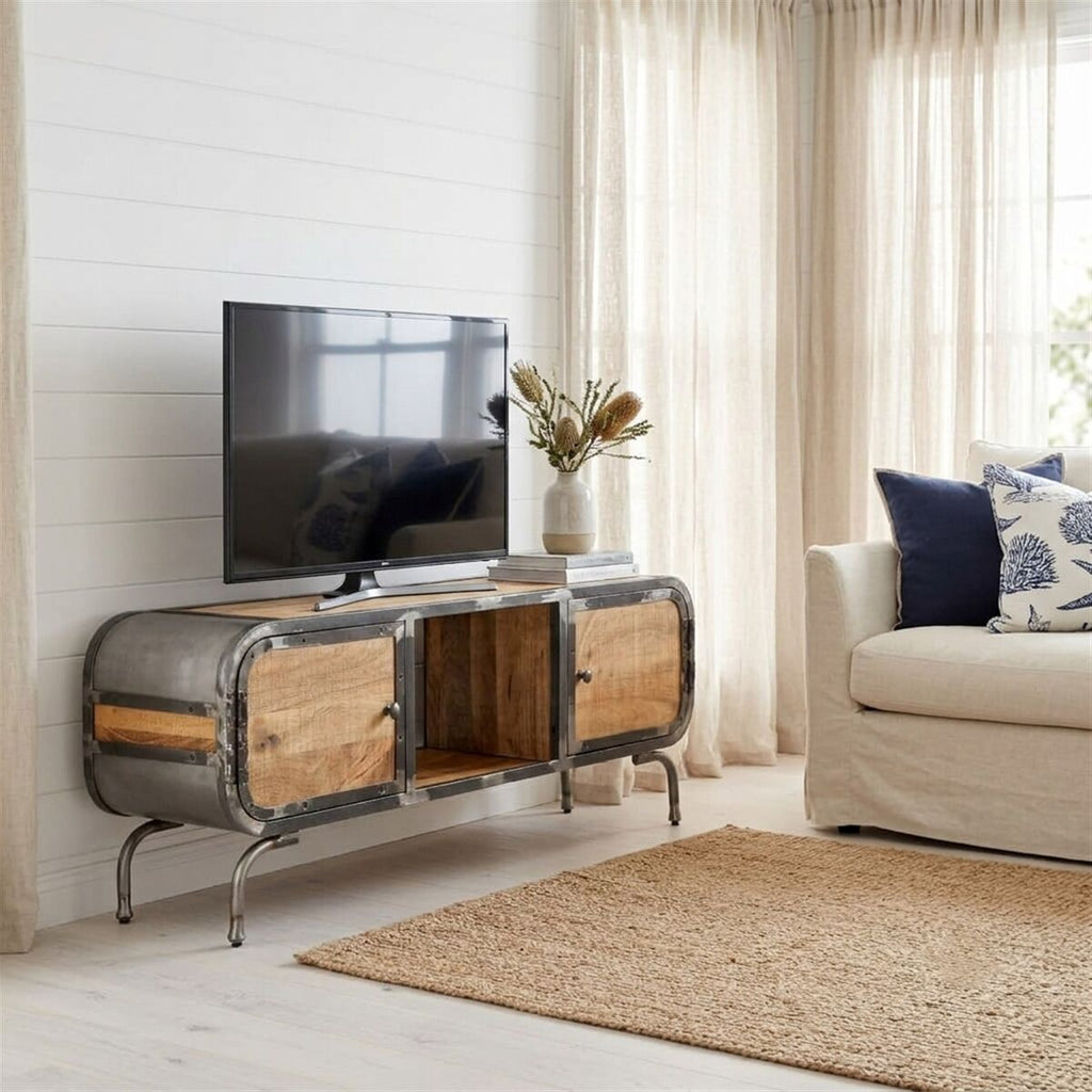 "Summit" TV Cabinet 110x30x42 cm Solid Wood Mango