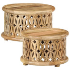 "Templeton" 2 Piece Coffee Table Set Solid Wood Mango