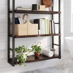 "Wandana" Wall Shelf Dark Brown 80x60x(2-4) cm Treated Solid Wood Oak