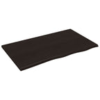 "Wardington" Wall Shelf Dark Brown 100x60x2 cm Treated Solid Wood Oak