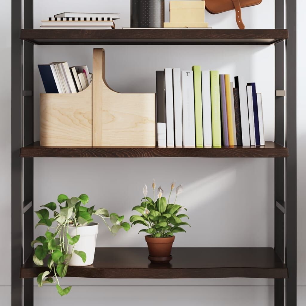 "Warooga" Wall Shelf Dark Brown 100x60x(2-4) cm Treated Solid Wood Oak