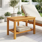"Waterfall" Side Table Oil Natural 70 x 40 x 45 cm Solid Acacia Wood