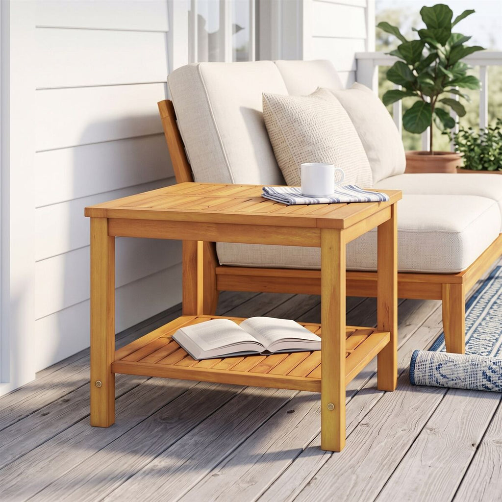 "Watkins" Side Table Oil Natural 90 x 50 x 45 cm Solid Acacia Wood