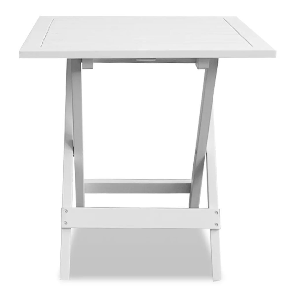 "Lonach" Bistro Table White 46x46x47 cm Solid Acacia Wood