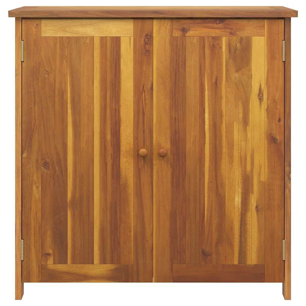 "Wells" Garden Cabinet with Shelf with Door Natural Solid Acacia Wood