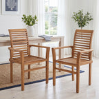 "Marcel" Stacking Dining Chairs 2 pcs Solid Teak