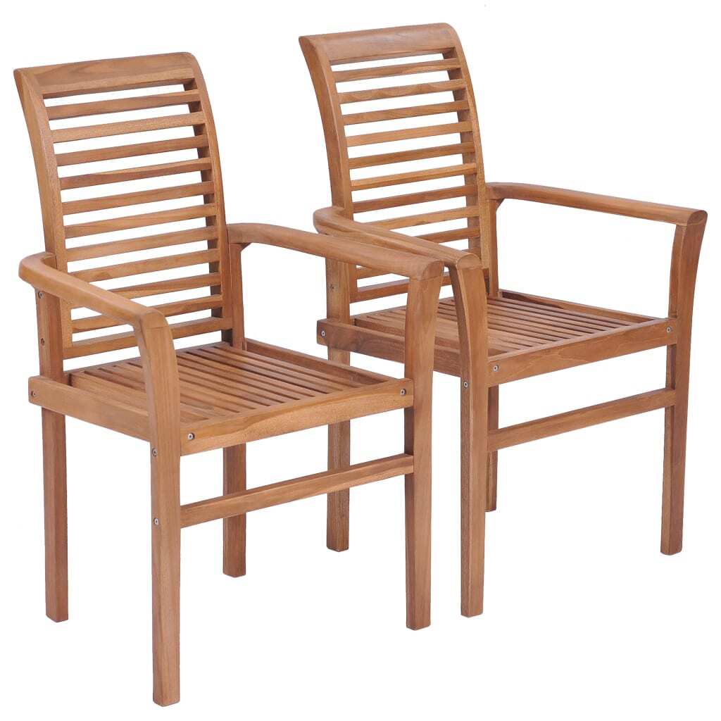 "Marcel" Stacking Dining Chairs 2 pcs Solid Teak