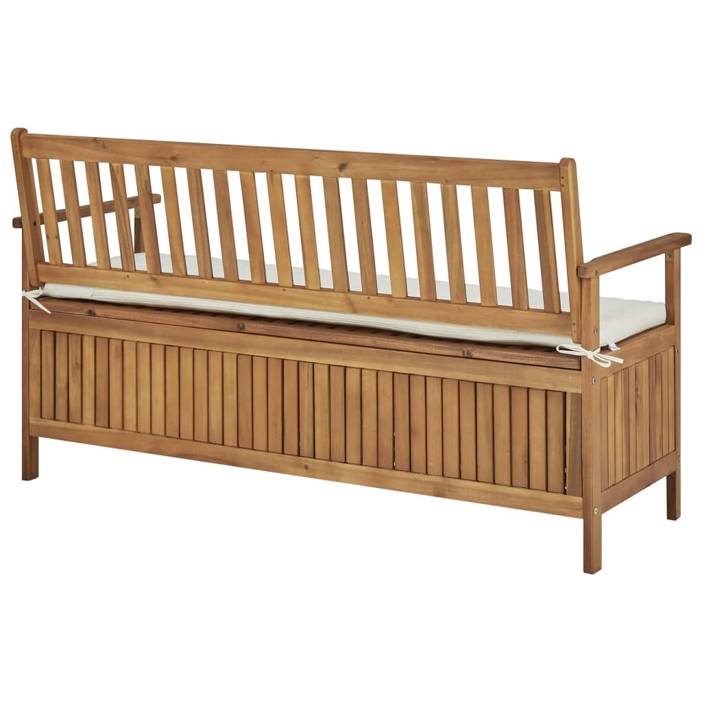 "Marian" Storage Bench with Cushion 148 cm Solid Acacia Wood