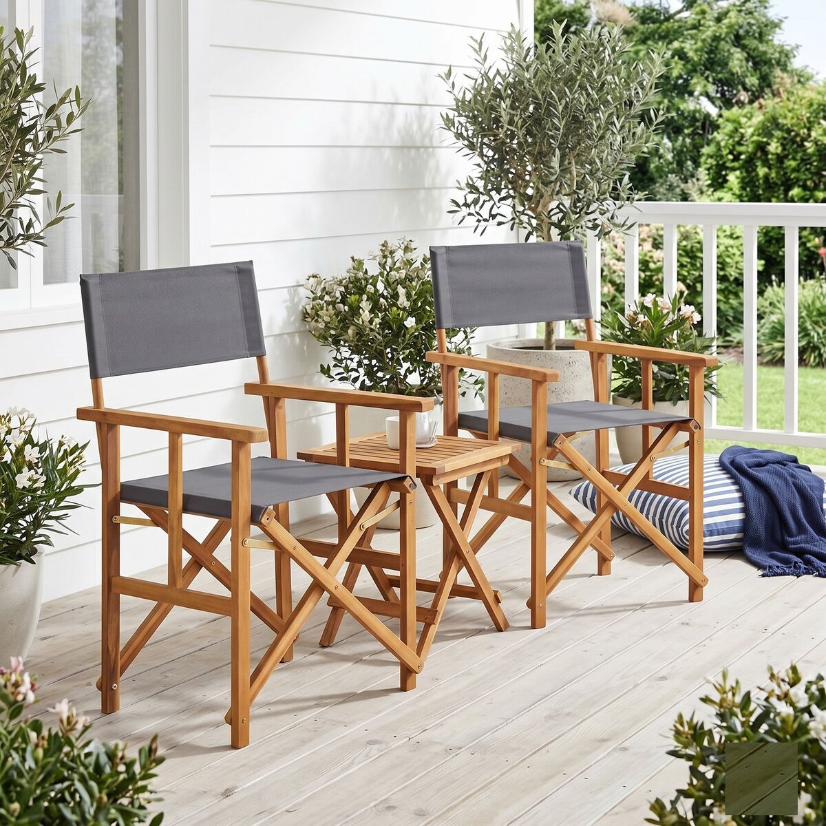"Marina" Director's Chairs 2 pcs Solid Acacia Wood