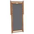 "Mcgee" Folding Beach Chair Solid Teak Wood Grey