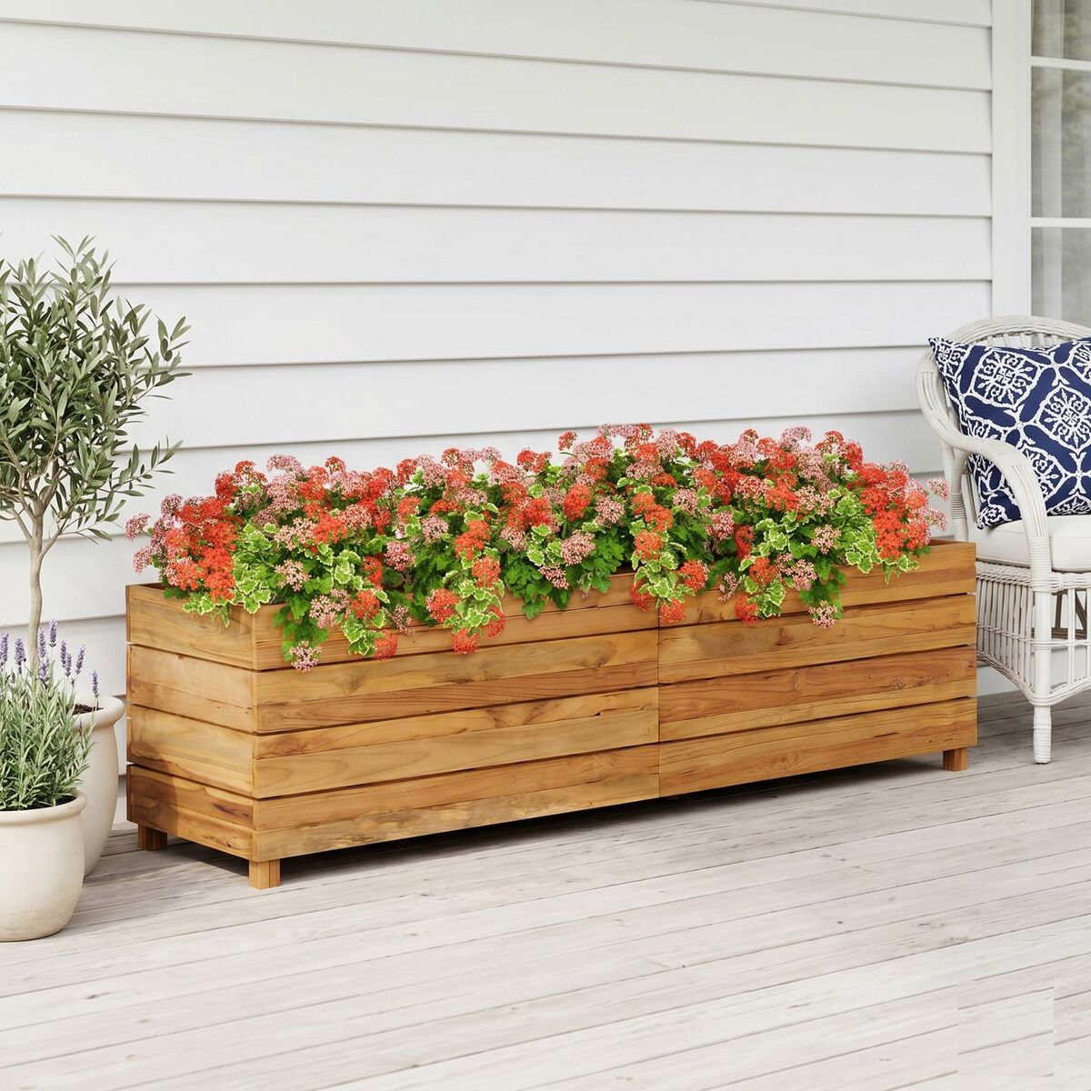 "Meehan" Raised Bed 150x40x38 cm Recycled Teak and Steel