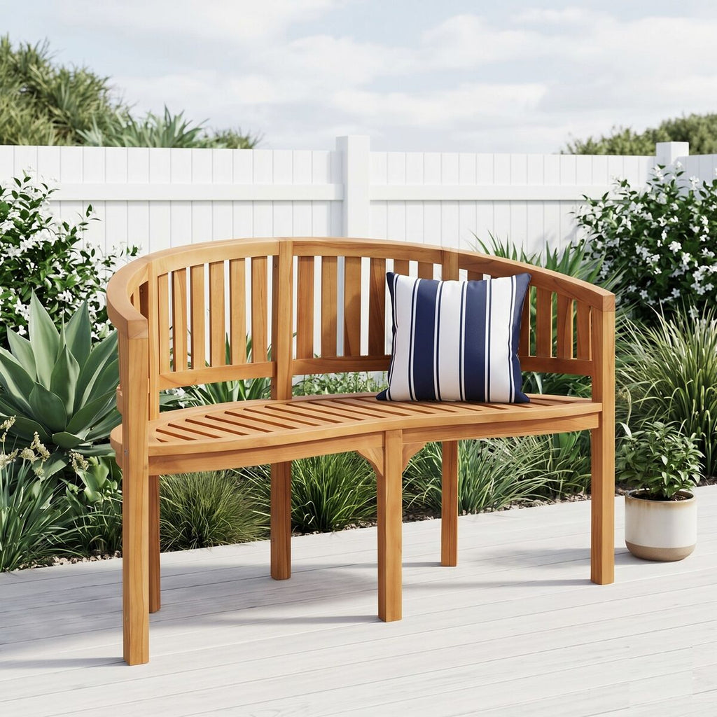 "Merinda" Banana Bench 120 cm Solid Teak Wood