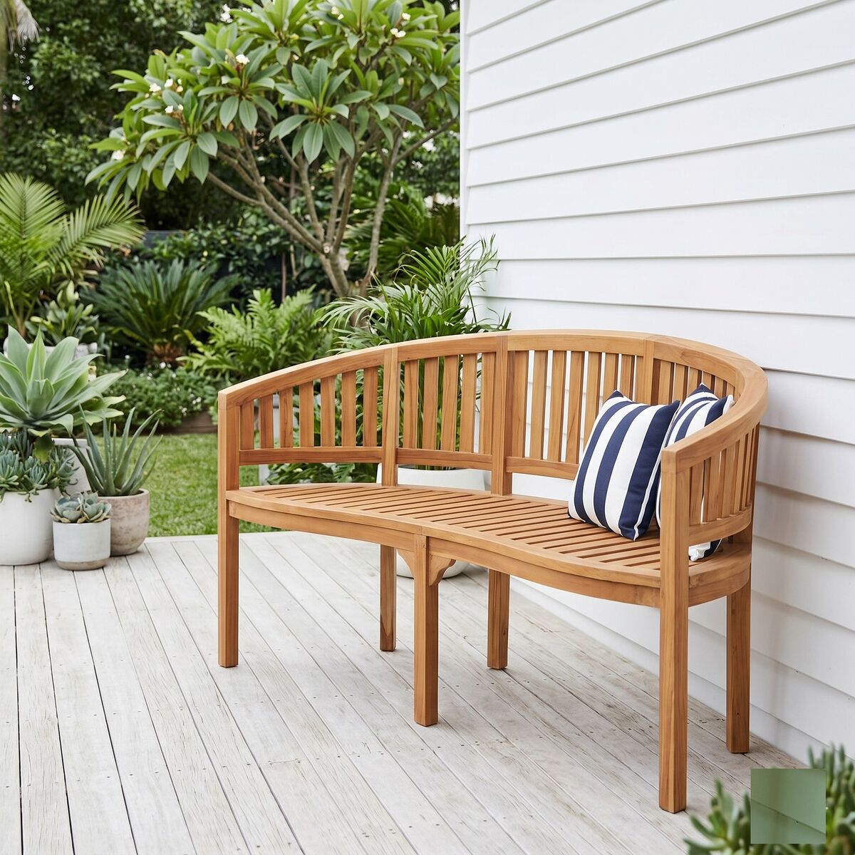 "Meryll" Banana Bench 151 cm Solid Teak Wood