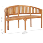 "Meryll" Banana Bench 151 cm Solid Teak Wood